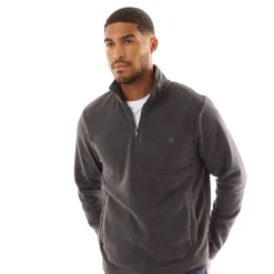 Herre 1/​2 lynlås mikro fleece antracit melange