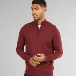 Herre 1/4 Zip Funnel Neck Jumper Vin
