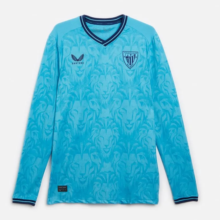 Herre AC Athletic Club Bilbao Pro Langærmet Udebanetrøje Ingen Sponsor Blå Atoll
