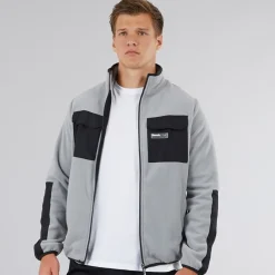 Herre Anders Funnel Neck Fleece Circular Grå