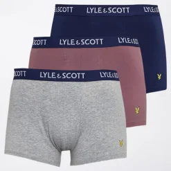 Herre Barclay Tre Pak Underbukser Flint/Grå Melange/Marineblå