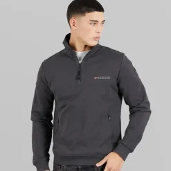 Herre Bastien 1/​2 Lynlås Sweatshirt Dark Grey Solid