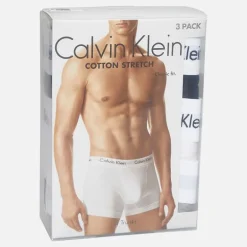 Herre Bomuld Stretch Tre Pak Boxer Trusser Sort/​Grey Heather/​Hvid