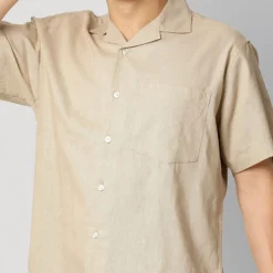 Herre Bowling Kortærmet Skjorte Khaki