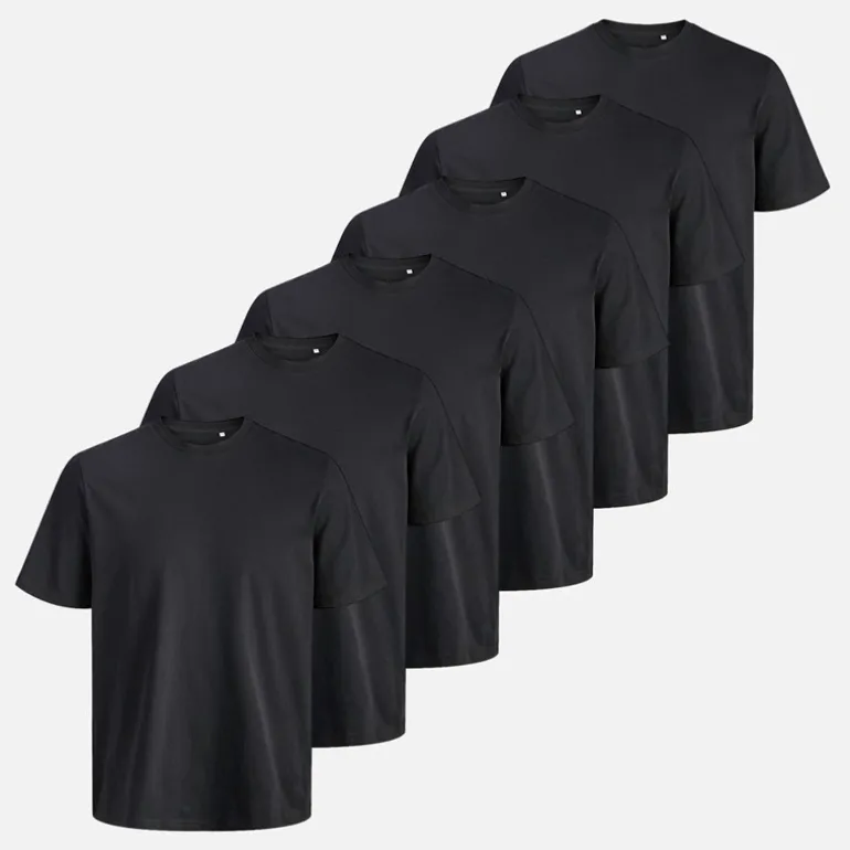 Herre Breeze Standard Seks Pakke T-shirts Sort