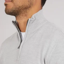Herre Cash 1 / 2 Zip Jumper Lys Grå Mel