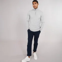 Herre Cash 1 / 2 Zip Jumper Lys Grå Mel