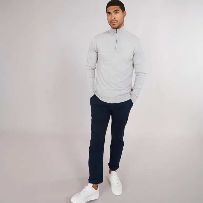 Herre Cash 1 / 2 Zip Jumper Lys Grå Mel