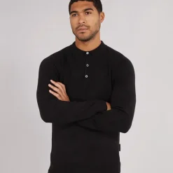 Herre Cash L/S Polo Shirt Sort