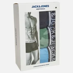 Herre Chase Ensfarvet Tre Pak Boxer Trusser Dark Navy/​Dark Ivy/​Azure Blue