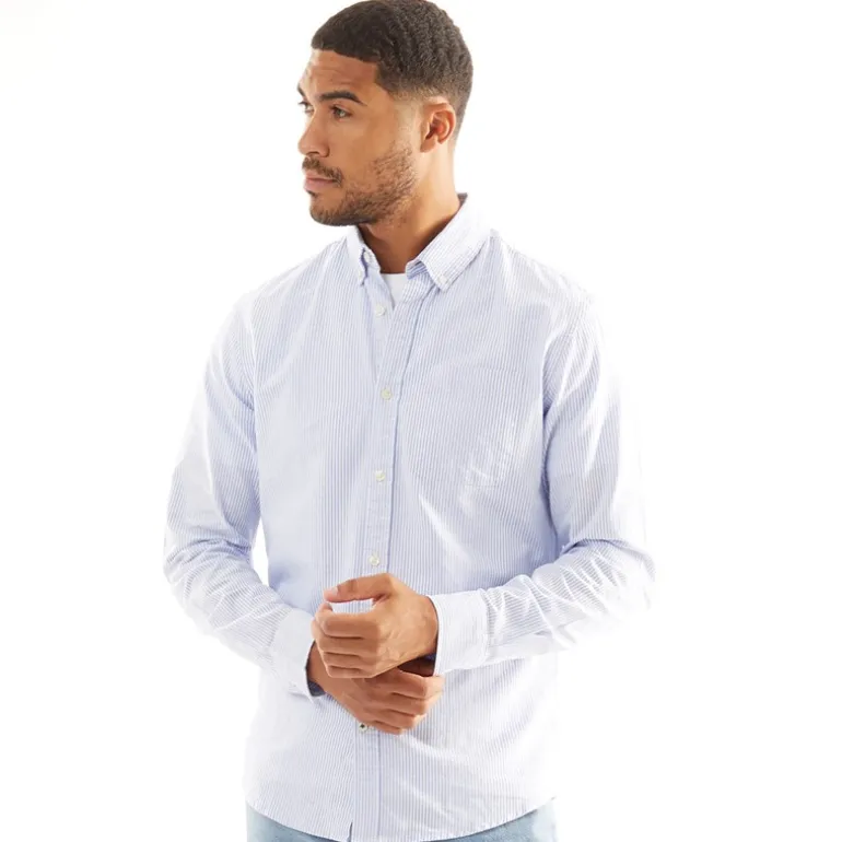 Herre Classic Oxford Langærmet shirts Blå