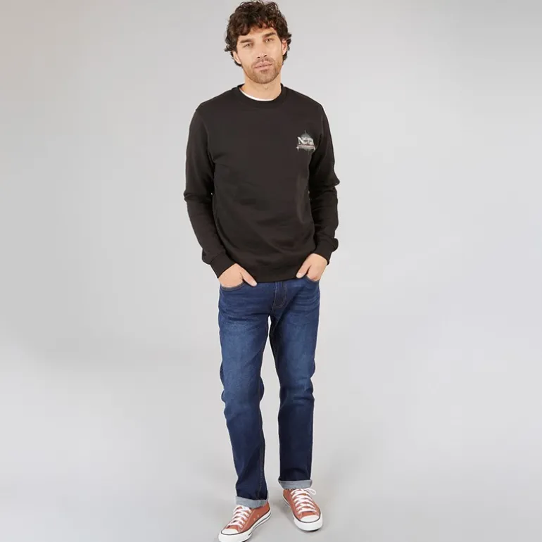 Herre Colin Print Sweatshirt Sort