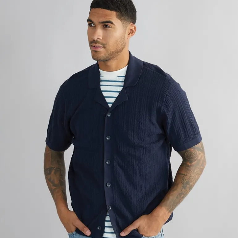 Herre Dave Strik Kortærmet Skjorte Sky Captain