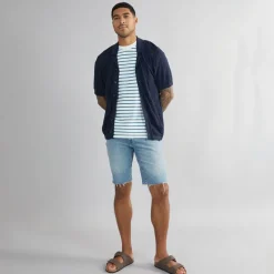 Herre Dave Strik Kortærmet Skjorte Sky Captain