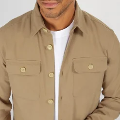 Herre Dean Ensfarvet Overshirt Stentøj