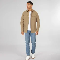 Herre Dean Ensfarvet Overshirt Stentøj