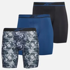 Herre Derek Tre Pak Lang Performance Trusser Sort/​Grå Print/​Batik Blå