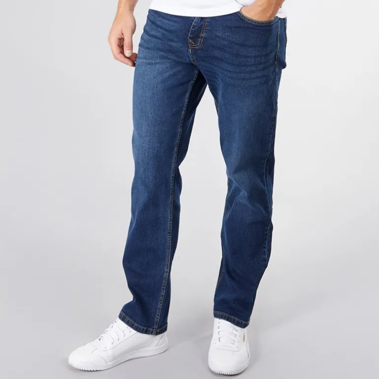 Herre Detendu Afslappet Pasform Jeans Mørk Vask