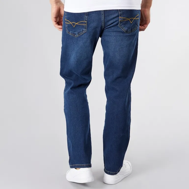 Herre Detendu Afslappet Pasform Jeans Mørk Vask