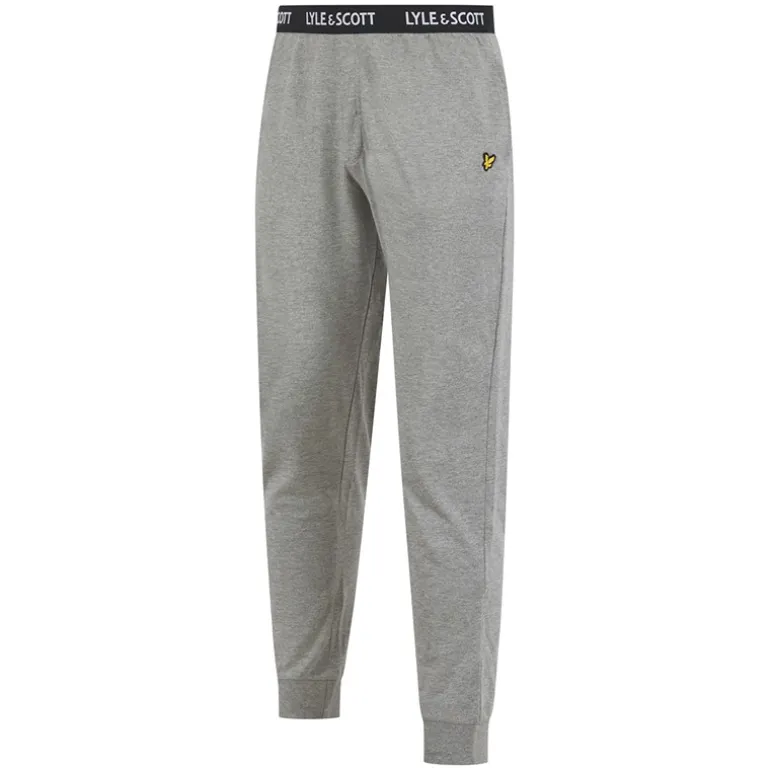 Herre Deveron T Shirt Og Loungewear Bukser Sæt Sort/Grey Marl