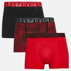 Herre Earl Tre Pak Boksershorts Sort AOP /​ Rød /​ Sort