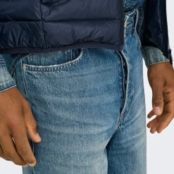 Herre Edge Lige Jeans Medium Blue Denim