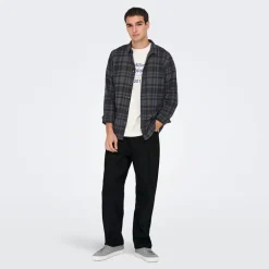 Herre Fade Løse Jeans Black Denim