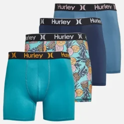 Herre fire pak boxershorts marineblå/lyseblå