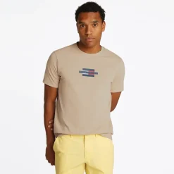 Herre Flag Box T-Shirt Sandalwood