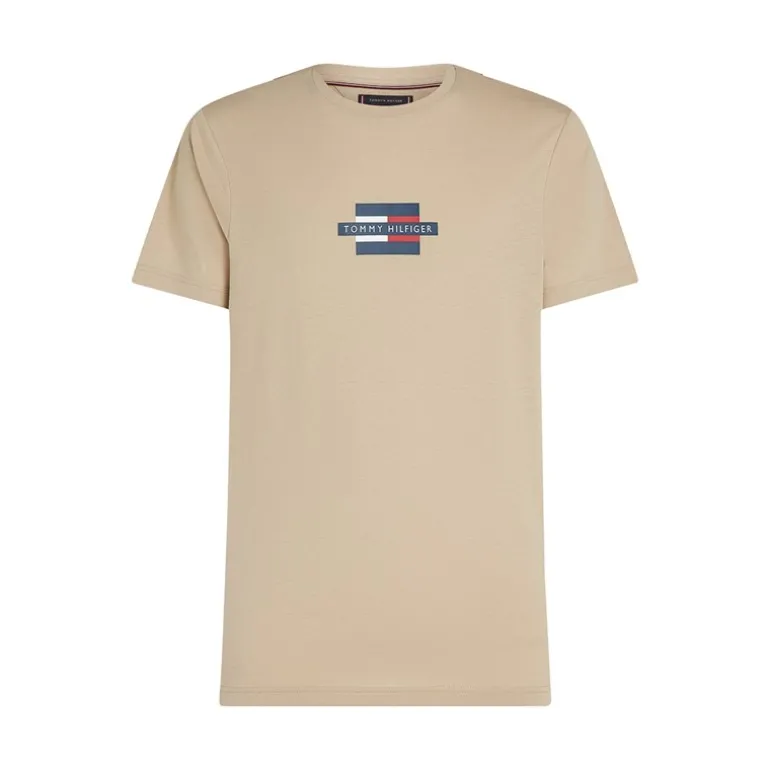 Herre Flag Box T-Shirt Sandalwood