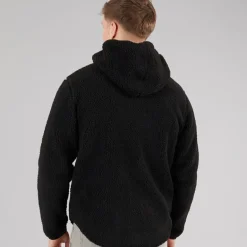 Herre Fleece Hættejakke Sort