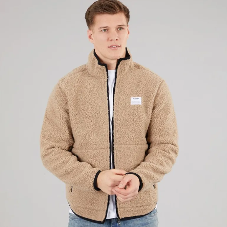 Herre Fleece Jakke Sand