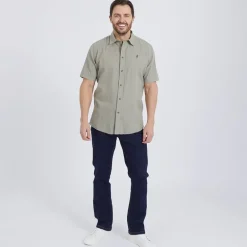Herre Fort Worth Skjorter med korte ærmer kakigrøn