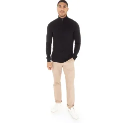 Herre French Connection Cash 1/4 Zip Trøjer Sort