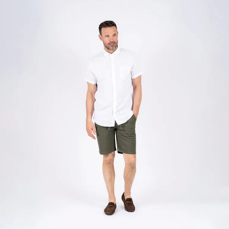 Herre Frey Kortærmet Skjorte Optisk Hvid