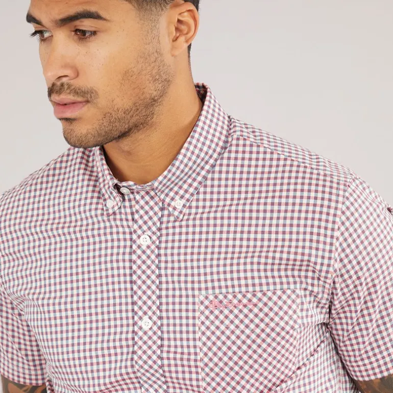 Herre Gingham Kortærmet Skjorte Scarlett
