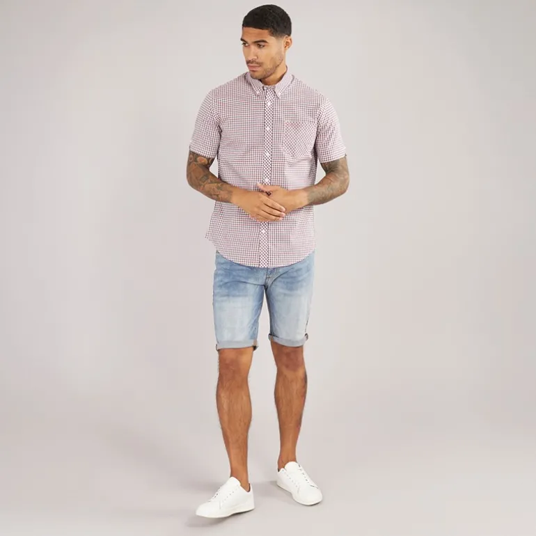 Herre Gingham Kortærmet Skjorte Scarlett
