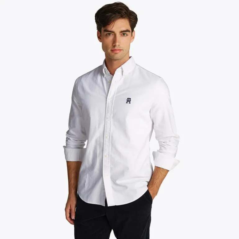 Herre Heritage Oxford Langærmet Skjorte Optisk Hvid