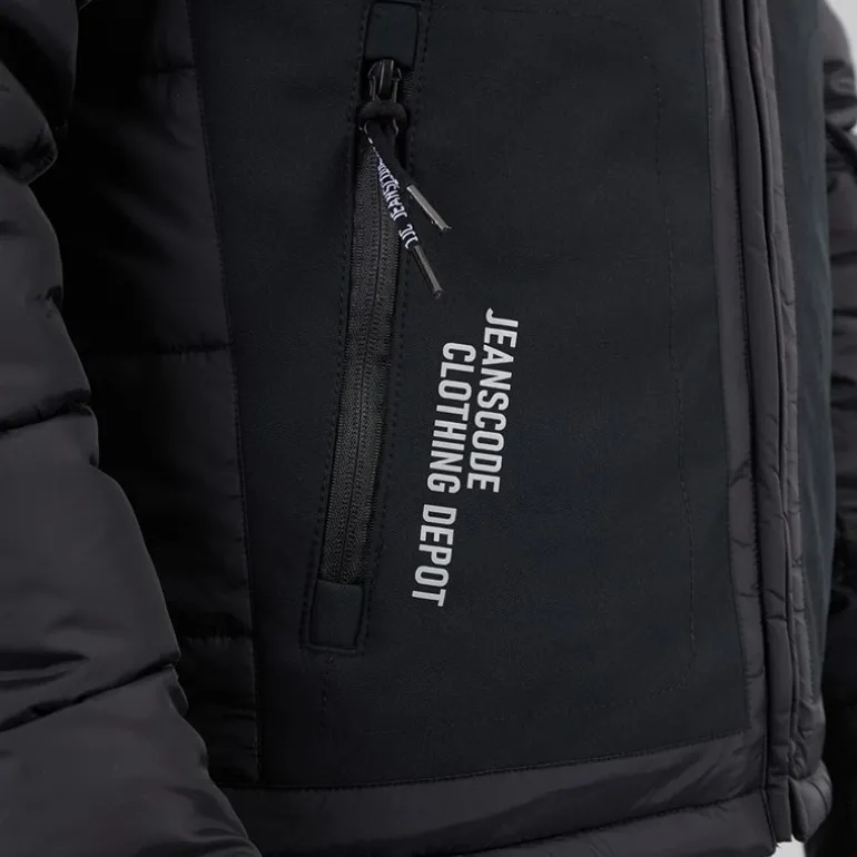 Herre Inechermann Hætte Bomber Jakke Sort