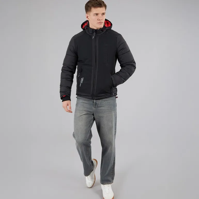 Herre Inechermann Hætte Bomber Jakke Sort