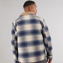 Herre Inharrod Vatteret Overjakke Mørk Denim Dk Denim