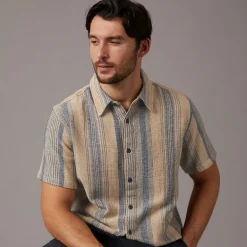 Herre Inrafko Kortærmet Skjorte Beige