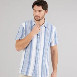 Herre Inrafko Skjorter med korte ærmer Blå