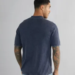 Herre James Strik Polo Skjorte Navy Blazer