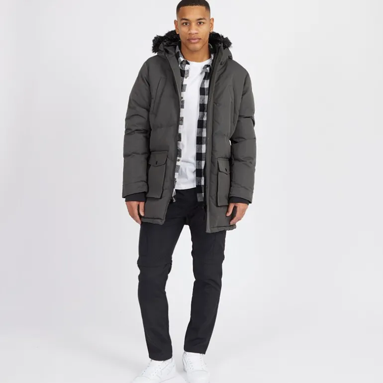 Herre Jethrocharc Vatteret Parka Jakke Antracit