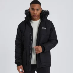 Herre Koufax Vatteret Parka Sort