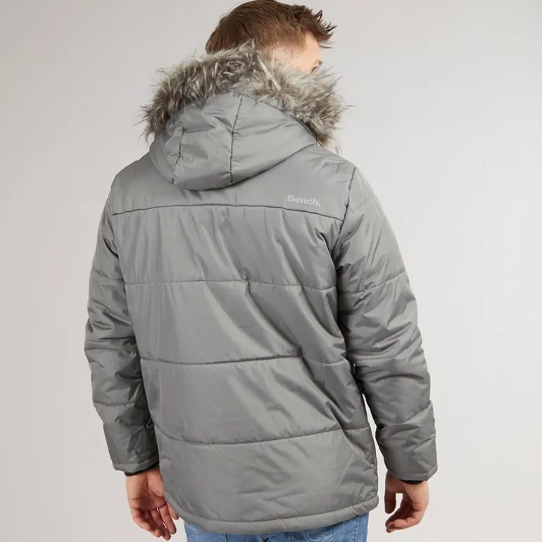 Herre Koufax Vatteret Parka Stålgrå/Sort