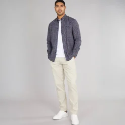 Herre langærmet hustern skjorte Dark Navy