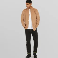 Herre Langærmet shirts Kamel