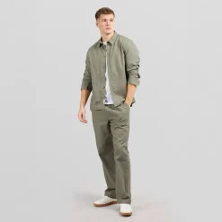 Herre Langærmet Skjorte Dusty Olive